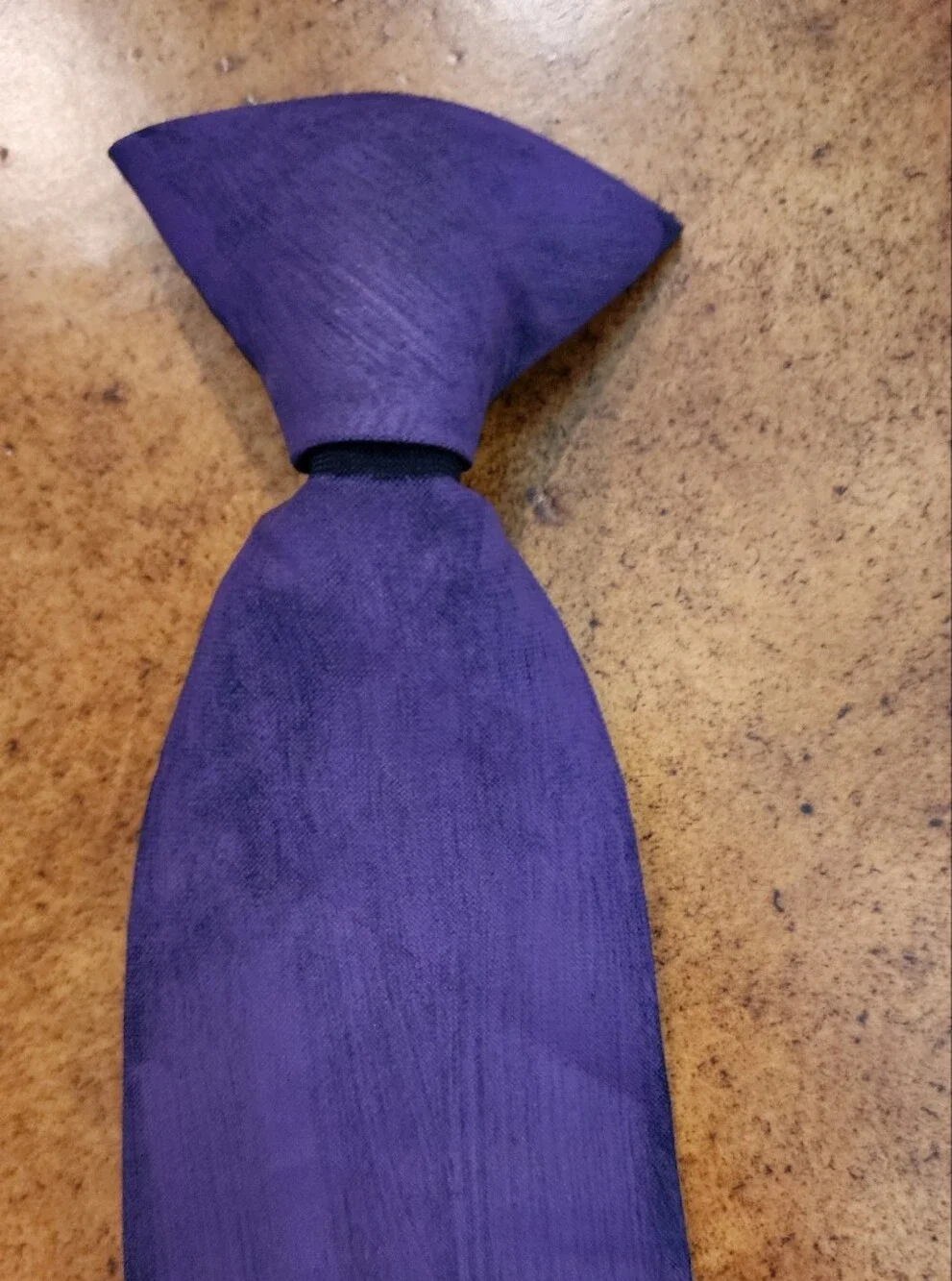 aUniform Purple Men’s Tie 100% Polyester Artistic Brushed Tonal Design